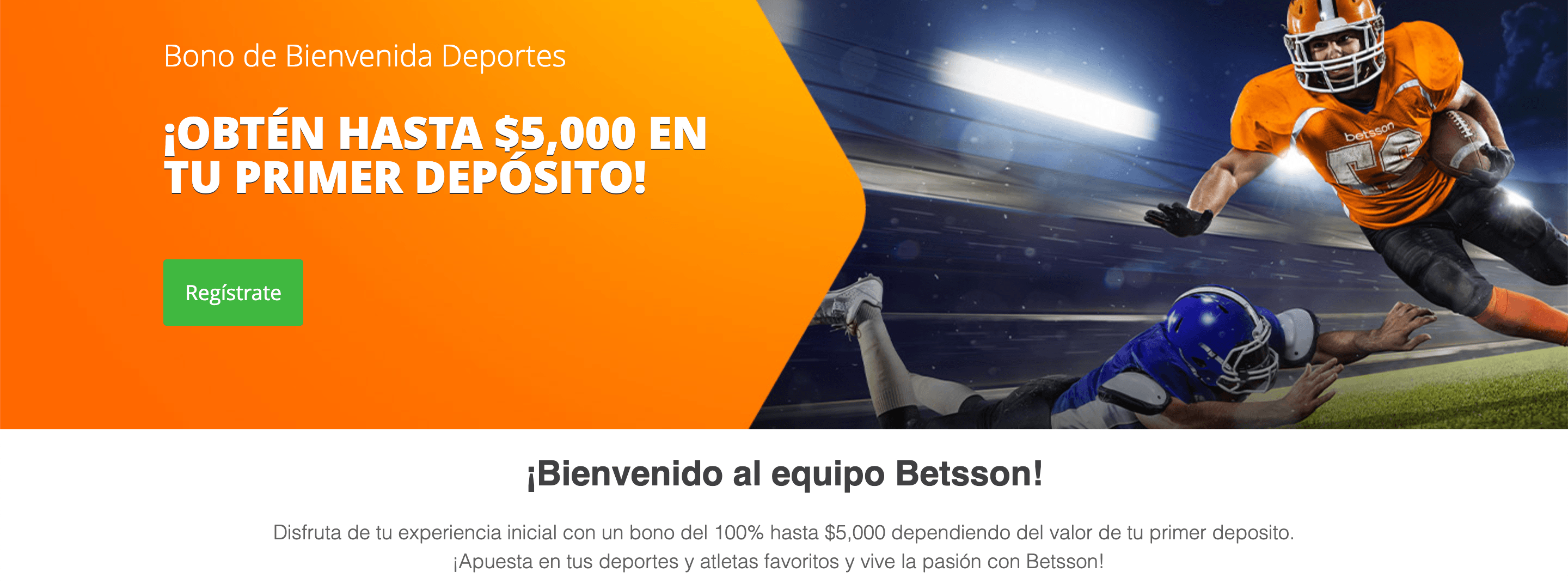 Bonifica 5,,000 MXN con el bono de bienvenida de Betsson México