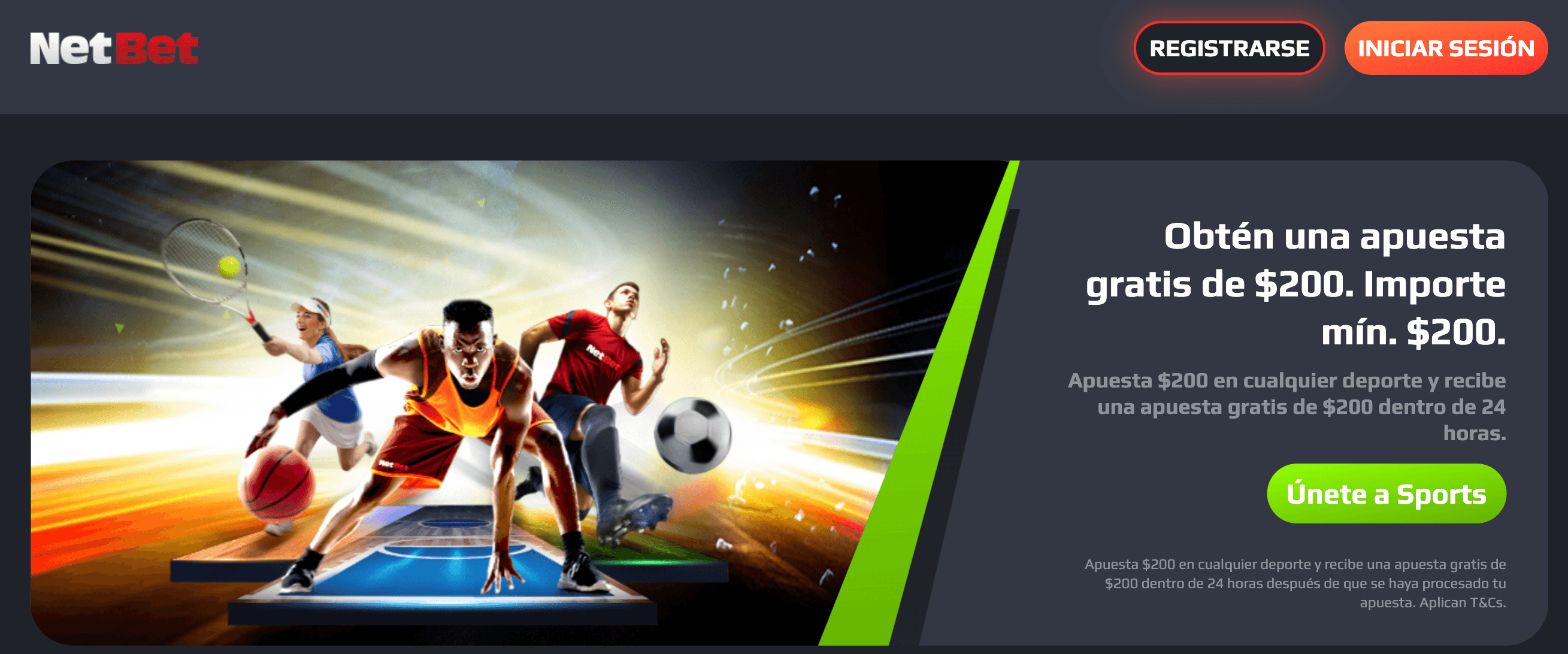 Obtén una freebet de 200 MXN con tu primera apuesta con dinero real en Netbet